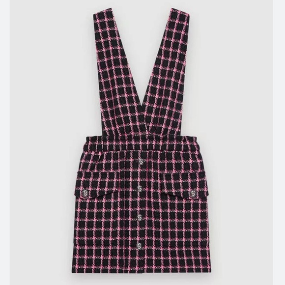 NWT Maje Check strapless dress - Picture 1 of 12